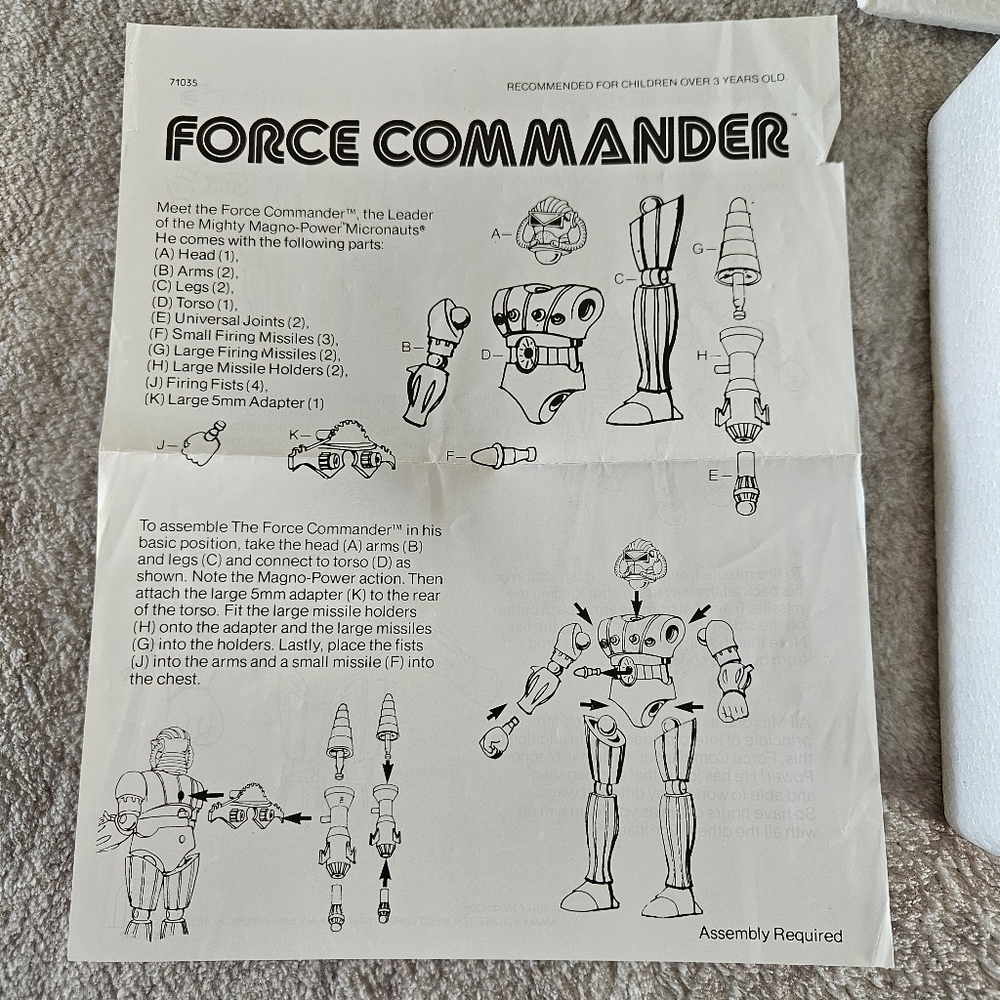 ❌️❌SOLD❌️❌️ VtgMICRONAUTS Force Commander Action Figure Mego 1977 w box - Picture 6 of 12